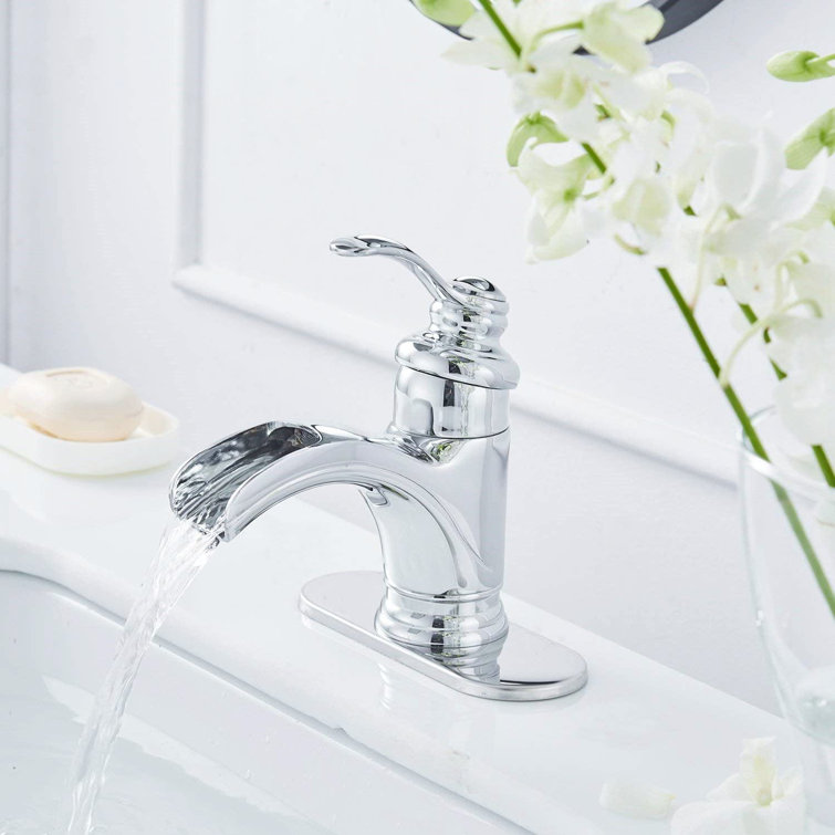 Bathlavish Bathroom Faucet Waterfall Oil Rubbed Bronze Antique Black Sink With Pop Up Drain